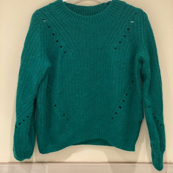 Gap Brushed Wool-Blend Pointelle CrewNeck Sweater - Picture 2 of 4